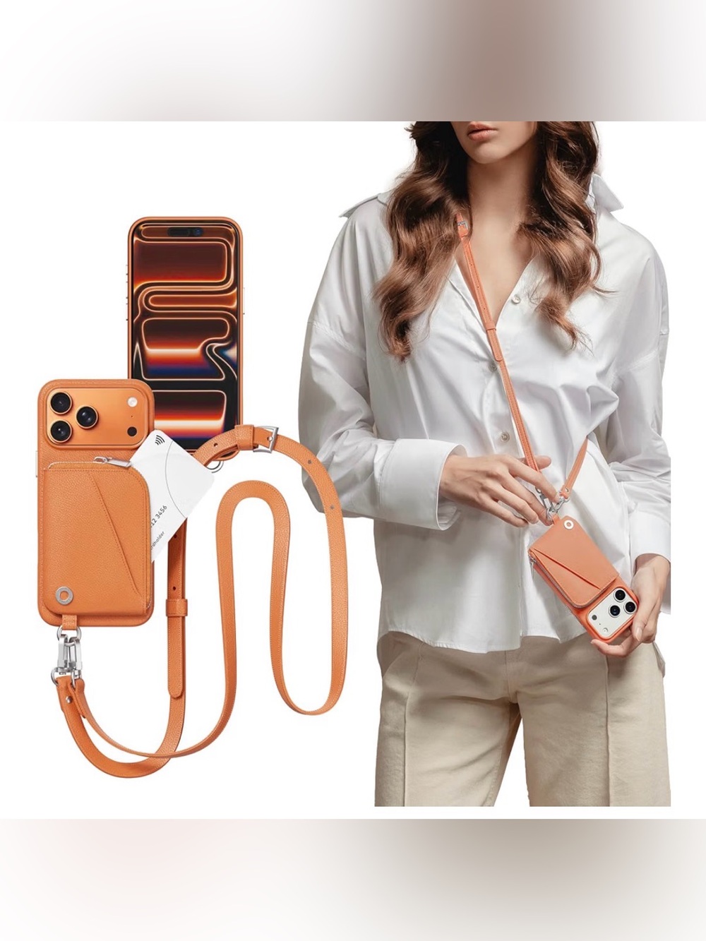 MAGEASY Pouch iPhone 17 Pro Crossbody Wallet Phone Case with Strap Adjustable